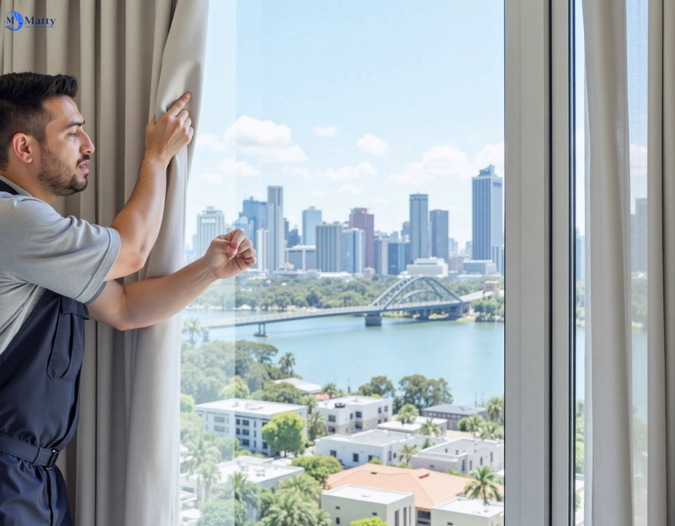 Professional curtain steam cleaning service basin-pocket QLD by Matty Curtain Cleaning